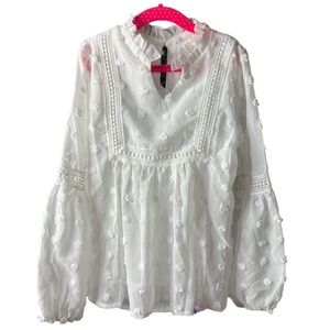 Girls Large White Dress Top